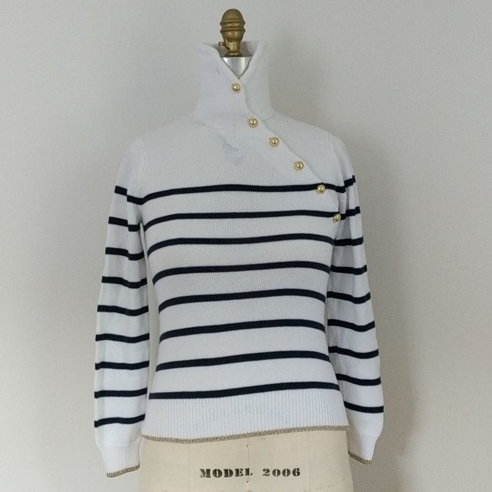 SOLD - Lilly Pulitzer white and navy striped sweater